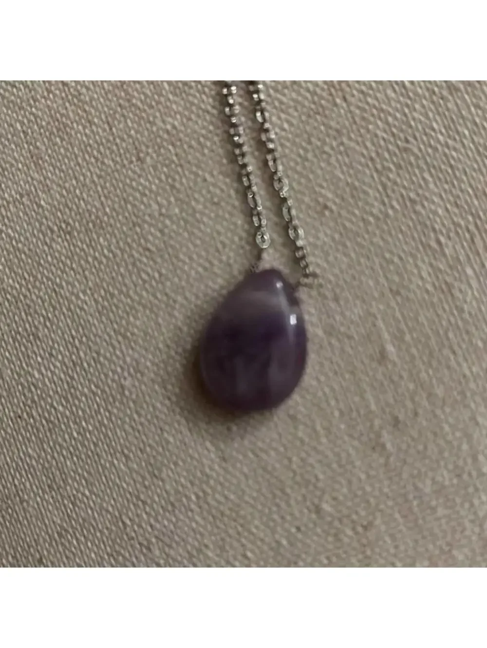 Amelia Rue Amethyst pendant necklace w silver chain  / matching earrings NWOT